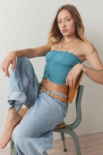 Out From Under Honey Pinch-front Seamless Tube Top In Blue At Urban Outfitters