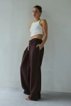 Out From Under Hoxton Piping Sweatpant In Chocolate, Women's At Urban Outfitters