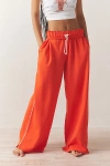 Out From Under Hoxton Piping Wide Leg Sweatpant In Red, Women's At Urban Outfitters