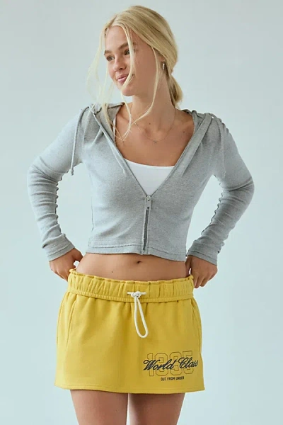 Out From Under Hoxton Sweat Skort In Yellow, Women's At Urban Outfitters