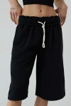 Out From Under Hoxton Sweatpant Jort In Black, Women's At Urban Outfitters