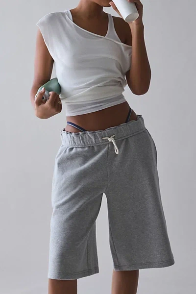 Out From Under Hoxton Sweatpant Jort In Grey, Women's At Urban Outfitters