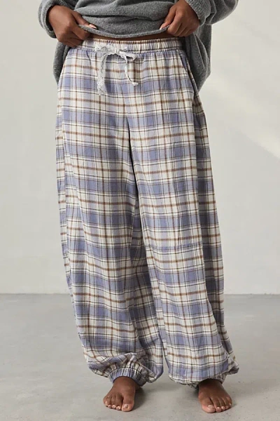 Out From Under In Your Dreams Brushed Flannel Lounge Jogger Pant In Blue, Women's At Urban Outfitters