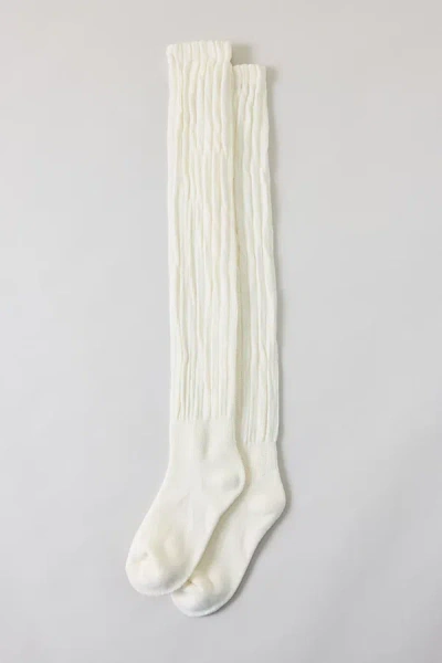 Out From Under Isla Over-the-knee Socks In White, Women's At Urban Outfitters