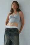 Out From Under Ivy Leaguers Corset Bra In Grey, Women's At Urban Outfitters In Grey