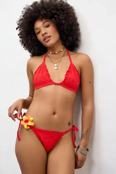 Out From Under Jacquard Bikini Bottom In Red, Women's At Urban Outfitters