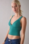 Out From Under Jade Seamless Knit Cutout Tank Top In Green, Women's At Urban Outfitters