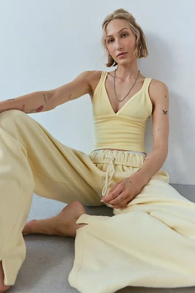 Out From Under Jade Seamless Knit Cutout Tank Top In Yellow, Women's At Urban Outfitters