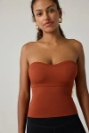Out From Under Jade Seamless Knit Cutout Tube Top In Rust, Women's At Urban Outfitters In Brown