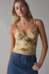 Out From Under Je T'aime Mesh Cropped Cami In Animal Paisley, Women's At Urban Outfitters