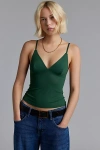 Out From Under Je T'aime Mesh Cropped Cami In Dark Green, Women's At Urban Outfitters