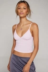 Out From Under Je T'aime Mesh Cropped Cami In Middleton Pink, Women's At Urban Outfitters In Middleton Pink