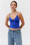 Out From Under Je T'aime Mesh Cropped Cami In Pale Blue, Women's At Urban Outfitters