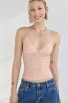 Out From Under Je T'aime Mesh Cropped Cami In Peach, Women's At Urban Outfitters