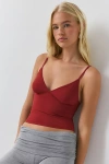 Out From Under Je T'aime Mesh Cropped Cami In Red, Women's At Urban Outfitters