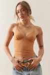 Out From Under Je T'aime Mesh Cropped Cami In Tan, Women's At Urban Outfitters