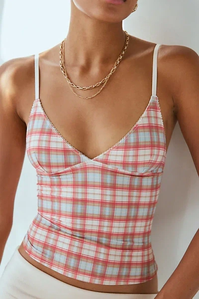 Out From Under Je T'aime Printed Cami In Plaid, Women's At Urban Outfitters In Plaid