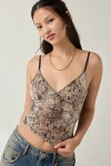 Out From Under Je T'aime Printed Cami In Snake, Women's At Urban Outfitters In Multi