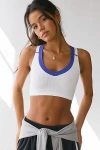 Out From Under Jessa Sporty Contrast Trim Seamless Knit Bra Top In White, Women's At Urban Outfitters