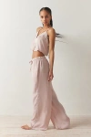 Out From Under Juliette Lacy Satin Lounge Pant In Rose, Women's At Urban Outfitters