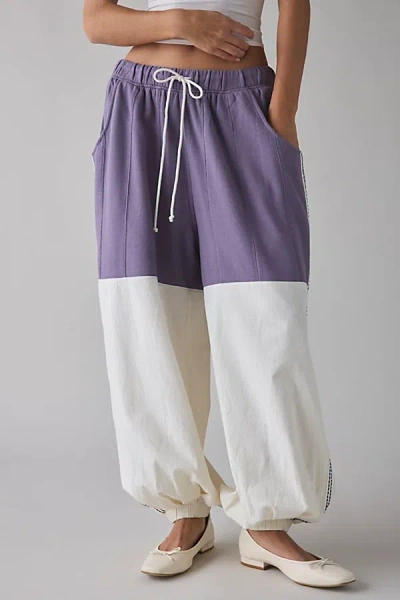 Out From Under Kai Mixed Media Extreme Barrel Joggers Pant In Montana Grape/marshmallow, Women's At Urban Outfitter