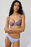 Out From Under Karlie Love Letters Heart Embroidered Mesh Underwire Bra In Lilac, Women's At Urban Outfitters In Blue