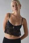 Out From Under Katiya Mesh + Lace Flyaway Babydoll Bra Top In Black, Women's At Urban Outfitters