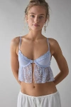 Out From Under Katiya Mesh + Lace Flyaway Babydoll Bra Top In Light Blue, Women's At Urban Outfitters