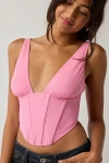 Out From Under Kenzie Corset In Pink, Women's At Urban Outfitters In Pink