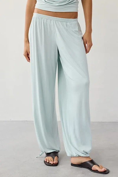 Out From Under Kiera Jersey Knit Straight Leg Sleep Joggers Pant In Mint, Women's At Urban Outfitters In Blue