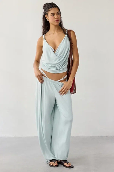 Out From Under Kiera Jersey Knit Twisted Cowl Neck Tank Top In Mint, Women's At Urban Outfitters In Green