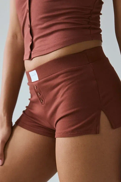 Out From Under Kiera Modern Sleep Micro Sleep Shortie In Chocolate, Women's At Urban Outfitters