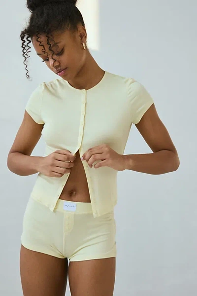 Out From Under Kiera Modern Sleep Short Sleeve Cardigan In Honey, Women's At Urban Outfitters