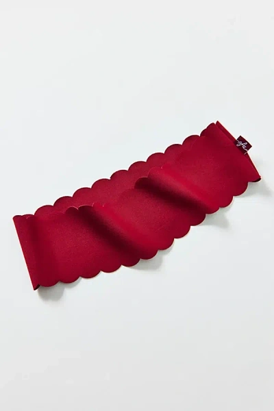 Out From Under Kit Scalloped Soft Headband In Maroon, Women's At Urban Outfitters In Burgundy