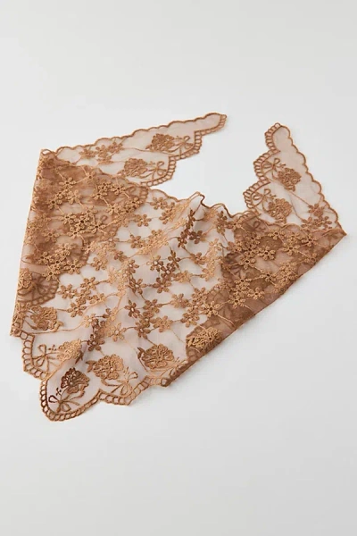 Out From Under Lace Headscarf In Taupe, Women's At Urban Outfitters In Brown