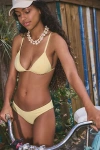 Out From Under Lana Triangle Bikini Top In Pale Banana, Women's At Urban Outfitters