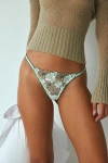Out From Under Lazy Daisy Floral Thong In Green, Women's At Urban Outfitters