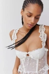Out From Under Lazy Daisy Ruffle Corset In White, Women's At Urban Outfitters In White