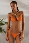 Out From Under Leigh Ribbed String Bikini Bottom In Orange, Women's At Urban Outfitters