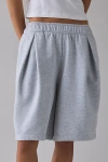 Out From Under Let's Dip French Terry Baggy Sweat Short In Light Grey, Women's At Urban Outfitters In Gray