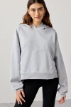 Out From Under Let's Dip French Terry Cropped Hoodie Sweatshirt In Light Grey, Women's At Urban Outfitters In Multi