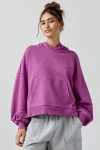 Out From Under Let's Dip French Terry Cropped Hoodie Sweatshirt In Mauve, Women's At Urban Outfitters In Animal Print