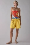 Out From Under Let's Get It Cotton-blend Knit Sweat Short In Yellow, Women's At Urban Outfitters