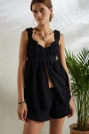 Out From Under Lilly Babydoll Tank Top In Black, Women's At Urban Outfitters