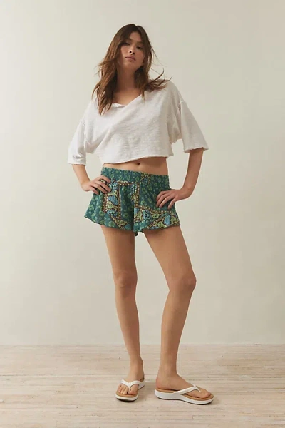 Out From Under Lilly Beach Micro Short In Turquoise, Women's At Urban Outfitters In Turquoise