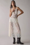 Out From Under Lily Of The Valley Sheer Lace Midi Slip In Cream, Women's At Urban Outfitters