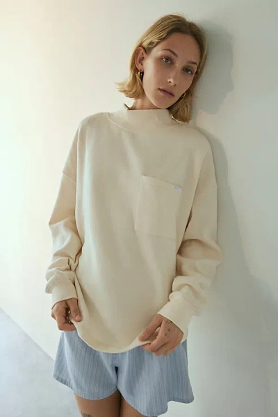 Out From Under Lindsey Mock Neck Pullover Sweatshirt In Ivory, Women's At Urban Outfitters