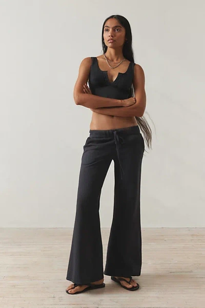 Out From Under Lived In Flare Sweatpant In Black, Women's At Urban Outfitters