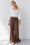 Out From Under Lived In Flare Sweatpant In Chocolate, Women's At Urban Outfitters