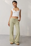 Out From Under Lived In Flare Sweatpant In Light Green, Women's At Urban Outfitters